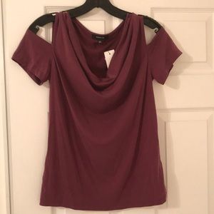 DREW Cold Shoulder Drape Neck Top Size XS NWT